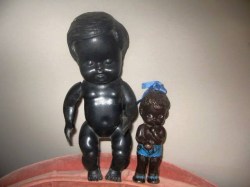 9'' VINTAGE LIGHT PLASTIC DARK  BROWN  JOINTED   BOY DOLL
